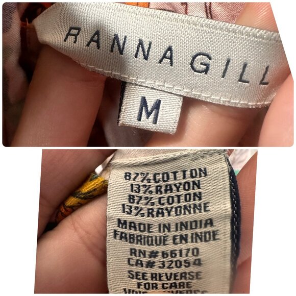 Ranna Gill Anthropologie Bohemian Wide Leg Jumpsuit Womens Medium Floral Pleated - Picture 4 of 16